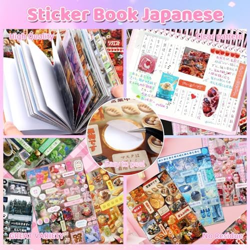 800Pcs Japanese Sticker Book for Journaling Adult, Cute Scrapbook Stickers - Image 2
