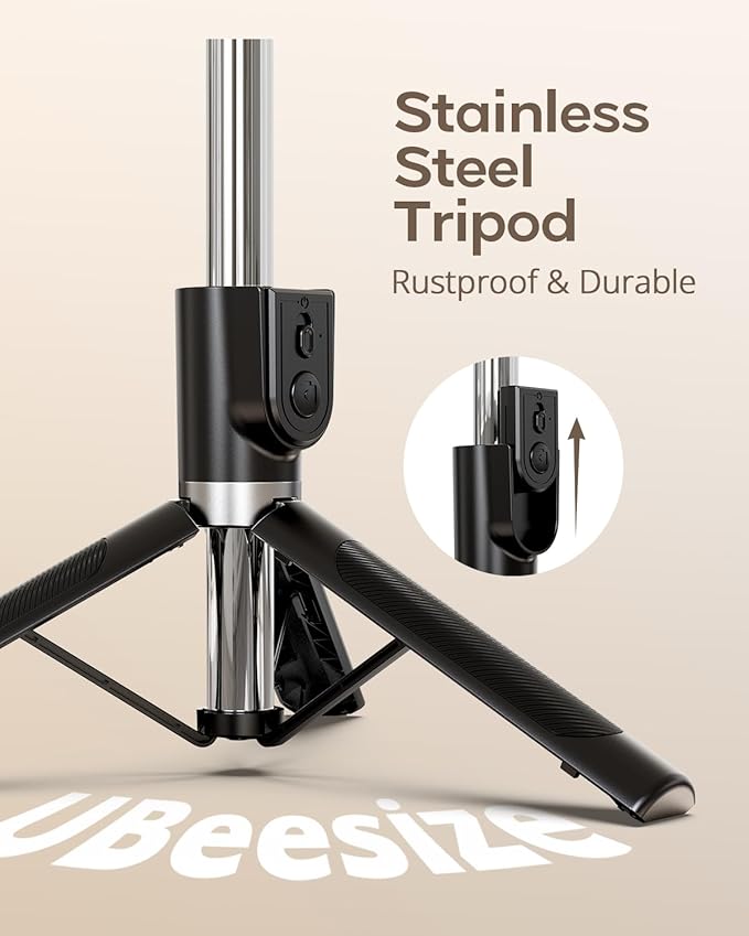 UBeesize Selfie Stick Tripod for iPhone and Android, 52'' Extendable Phone Tripod Stand with Remote, Portable Selfie Sticks with Phone Holder for Video Recording & Travel
