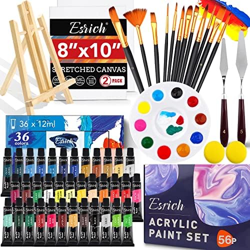 ESRICH 56 PCS Acrylic Paint Canvas Set for Adults with 36 Paint by ESRICH