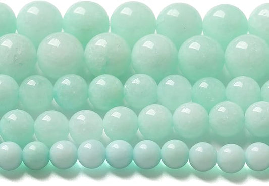 75PCS 10MM Natural Stone Amazonite Chalcedony Loose Beads for Jewelry Making DIY Bracelet Necklace 2 Strands
