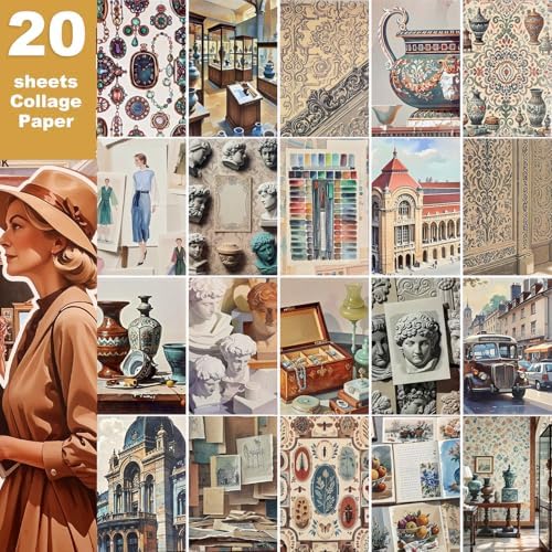 Scrapbooking Stickers 400 Pre-Cut Washi Stickers & 20 Scrapbook Papers Museum Vintage Sticker Books for journaling Scrapbooking Supplies - Image 3