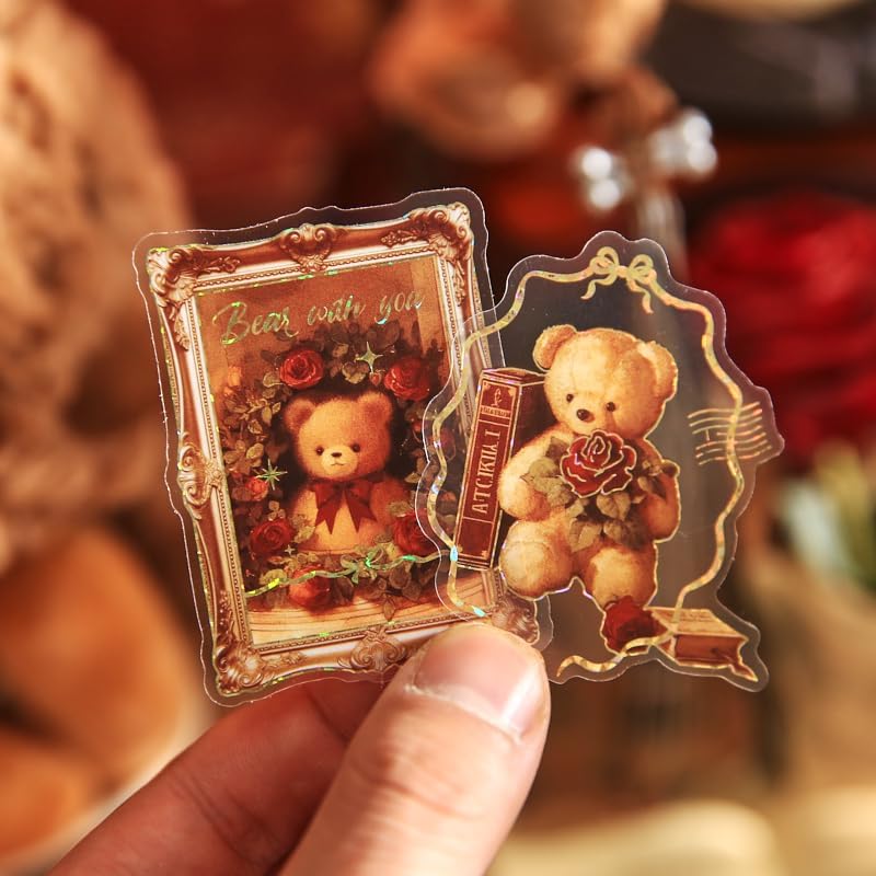 Alideco 120pcs Scrapbook Stickers Vintage Cute Bear's Romantic Cottage Scrapbooking Junk Journal Crafts Embelishment Decoration Stickers (xiaoxionglangmanwu) - Image 5