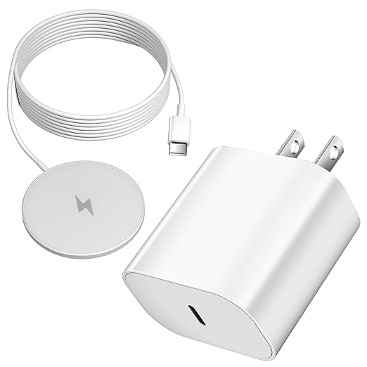 Magnetic Wireless Charger 6FT 15W Apple MagSafe Charger Fast Charging Pad & USB C Chargers Block,Quick Wireless Mag-Safe Chargers for iPhone 16 ProMax/16 Pro/16e/15 ProMax/15 Plus/14/13/12/AirPods 3/2