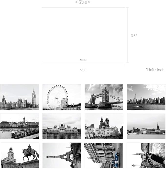 Monolike Around the city Single cards - mix 12 pack, Emotional and Landmark 12 City Single cards