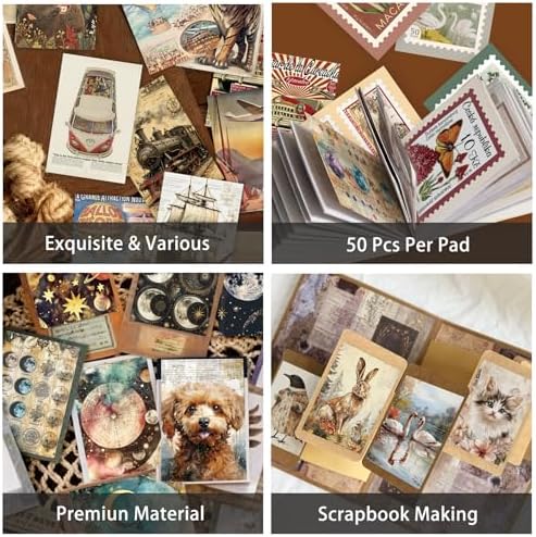 300 Pcs Vintage Washi Stickers Book - Image 5