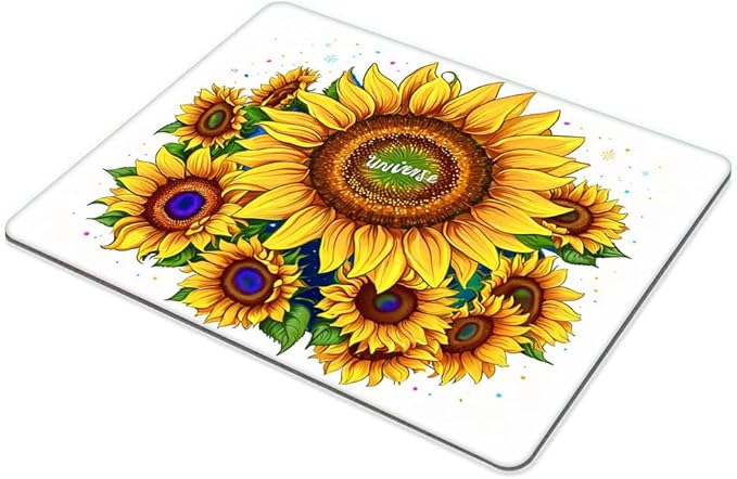 Square Mouse Pad Sunflower,Gaming Mouse Pads for Desk,Soft Computer Waterproof Non-Slip Mouse Mat
