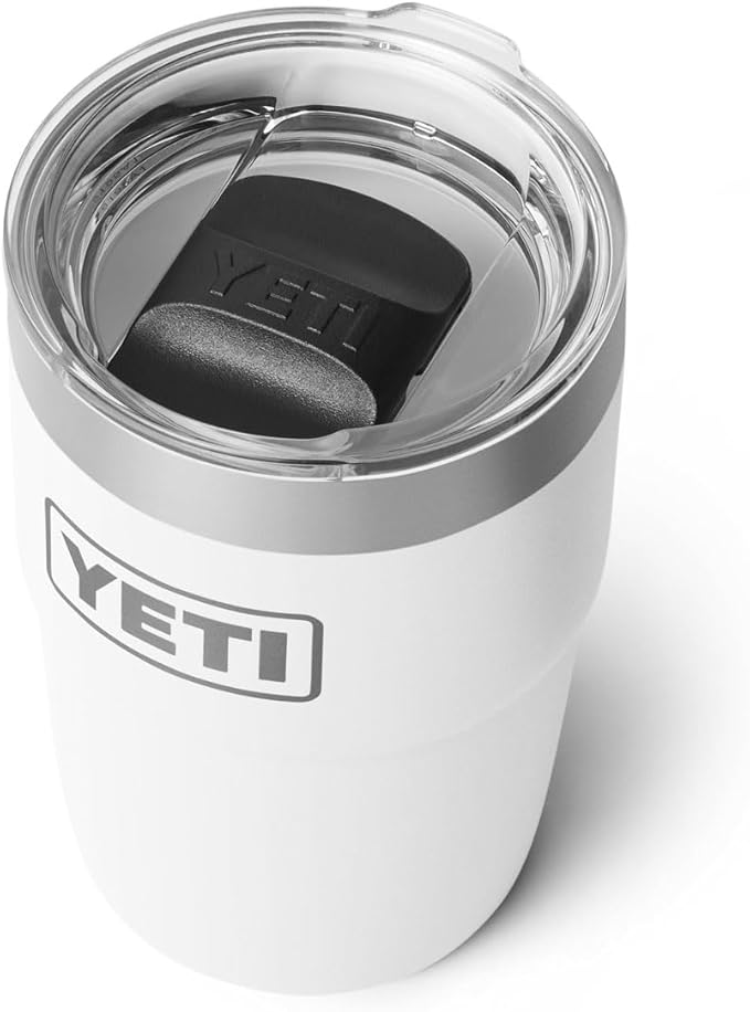 YETI Rambler 8 oz Insulated Coffee Mug with Lid - Stackable Double-Wall Vacuum Insulated Coffee Cup - DuraSip Ceramic Lining - Barista-Friendly Design - Stainless Steel - Dishwasher Safe