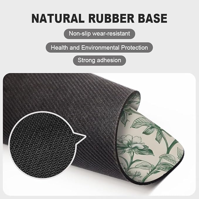 Sage Garden Green Floral Texture Mouse pad, Square Waterproof and Anti Slip Mouse pad for Office laptops