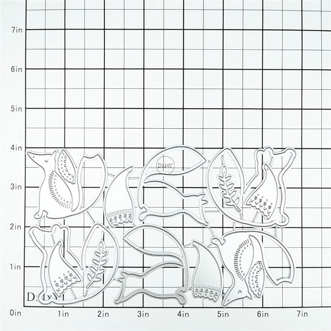 DzIxY Shadow Patchwork Animal Fox Leaves Metal Cutting Dies for Card Making Kit Embossing Paper Die Cuts Set Scrapbook Stencils Supplies Machine Templates