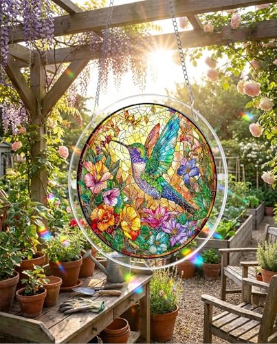 Acrylic Jigsaw Puzzle Suncatcher - Hummingbird Garden - Image 3