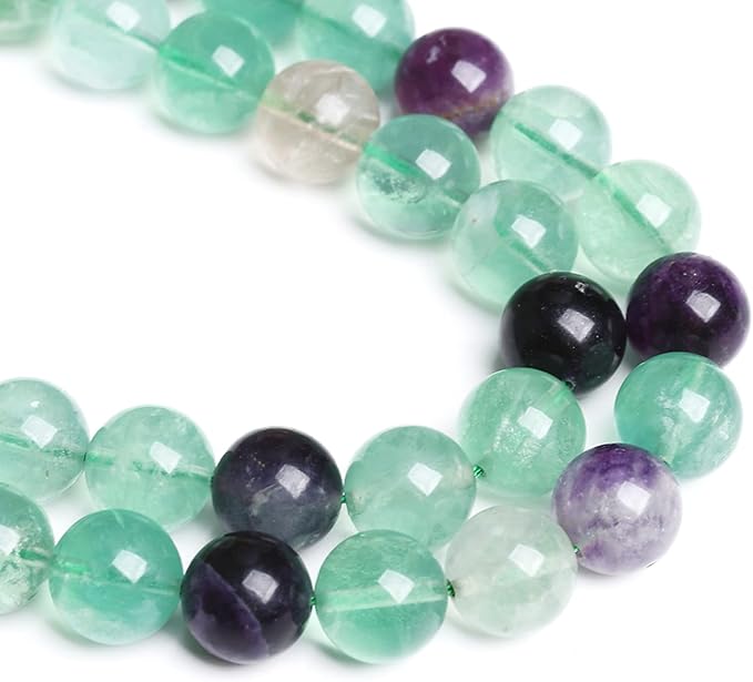 8MM 45PCS Natural Stone Green Fluorite Gemstone Beads for Jewelry Making DIY Bracelet Energy Crystal Healing Power 1 Strand