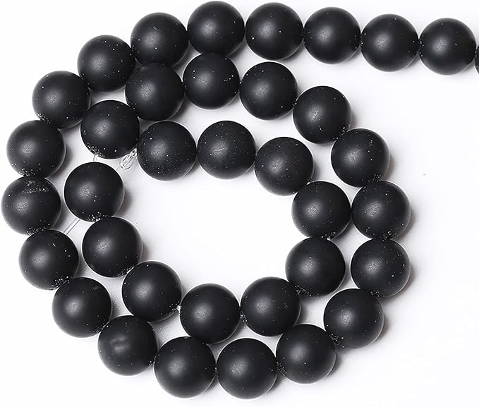 120pcs 6mm Matte Natural Black Agate Onyx Beads Round Loose Beads for Jewelry Making DIY Bracelets 2 Strand 32"