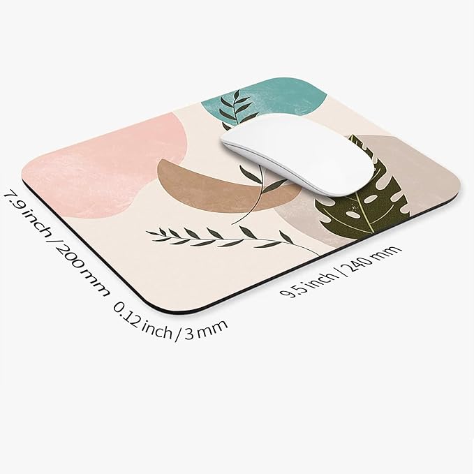 Square Mouse Pad Abstract Art, Personalized Premium-Textured Custom Mouse Mat Design, Washable Mousepad Cloth, Non-Slip Rubber Base Computer Mouse Pads for Wireless Mouse