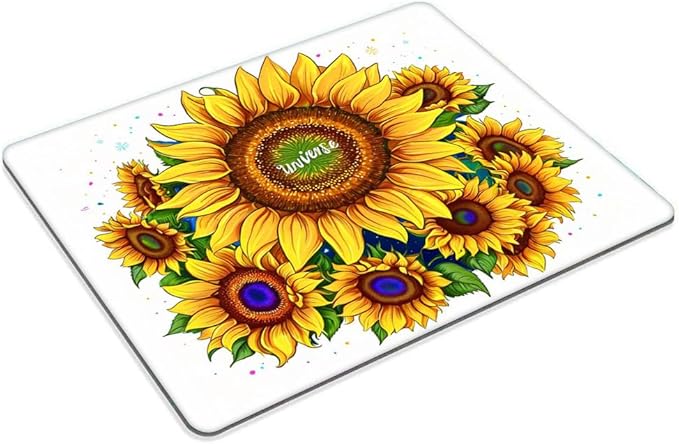Square Mouse Pad Sunflower,Gaming Mouse Pads for Desk,Soft Computer Waterproof Non-Slip Mouse Mat