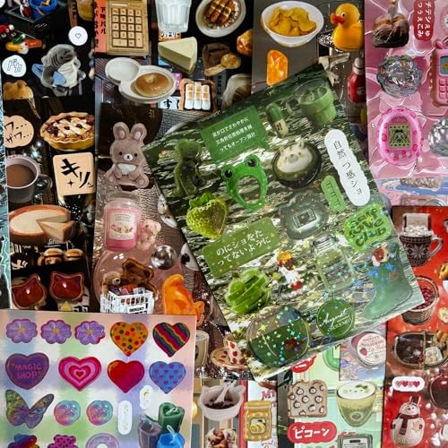 800+ Kawaii Japanese Stickers for Journaling, 45 Sheets Vintage Cute Desserts Themed Japanese SticBook for Scrapbooking,Junk Journal Supplies, Planner(Sea) - Image 4