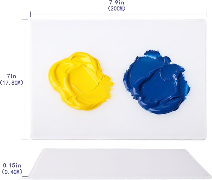 7x9 Inch Neutral Tempered Glass Palette for Oil Painting | Neutral Grey Scratch-Resistant Surface | Keeps Paints Wet & Effortless to Clean | Essential for Artists & DIY Color Mixing