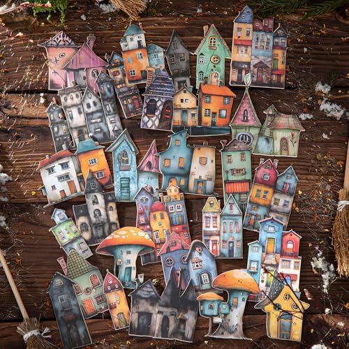 YagCu Vintage House Sticker, 90 Pcs Scrapbook Stickers, Cottage Junk Journal Supplies, Pre-Cut Aesthetic Hard Card Materials, Scrapbooking and Journaling for Adults, Decorative Arts Craft - Image 4