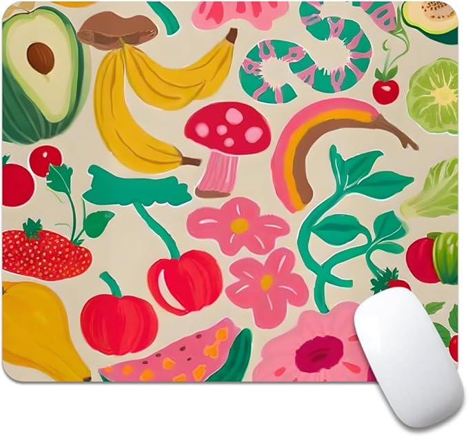 Graffiti Fruit Texture Mouse pad, Square Waterproof and Anti Slip Mouse pad for Office laptops