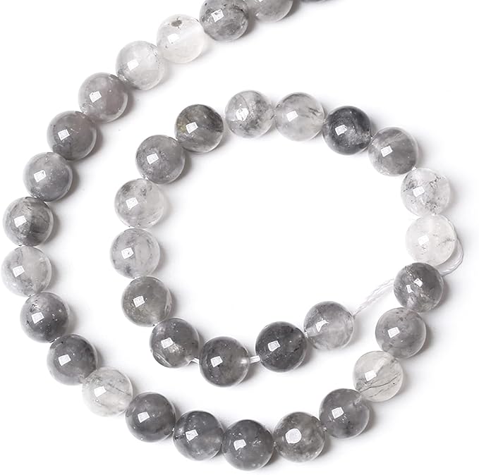 12MM 32PCS Natural Stone Cloudy Quartz Crystal Beads for Jewelry Making DIY Bracelet 1 Strand