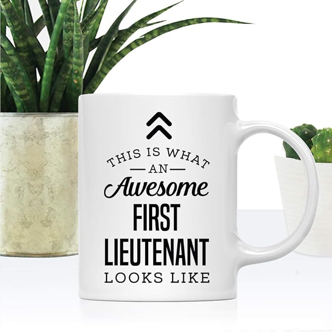 Andaz Press 11oz. Ceramic Coffee Tea Mug Thank You Gift, This is What an Awesome First Lieutenant Looks Like, 1-Pack, Birthday Christmas Gift Ideas Coworker Him Her, Includes Gift Box