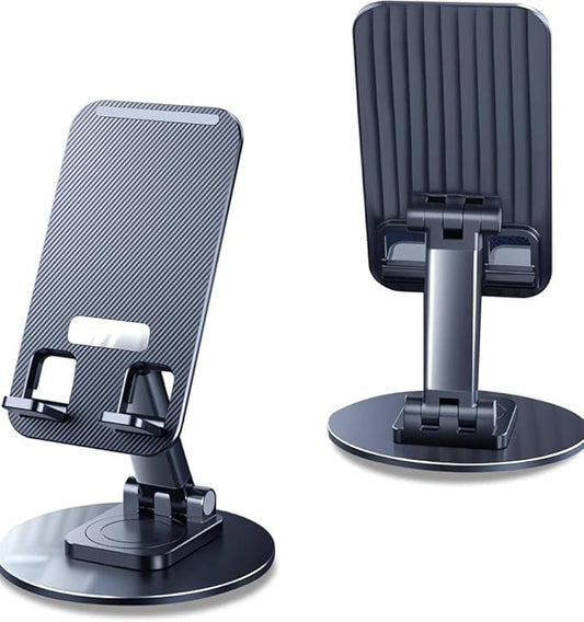 Mizi Portable Cell Phone Stand for Desk - Height & Angle Adjustable Mobile Foldable Holder, Compatible with iPhone 17 16 15 14 13 12 11 Pro Max, Galaxy S25 S24, All 4–10" Devices - Black
