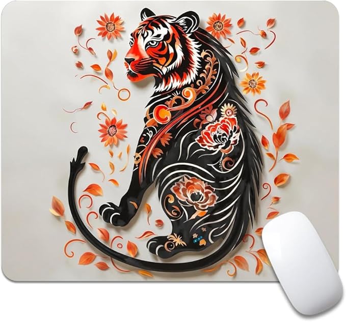 Tiger Texture Mouse pad, Square Waterproof and Anti Slip Mouse pad for Office laptops