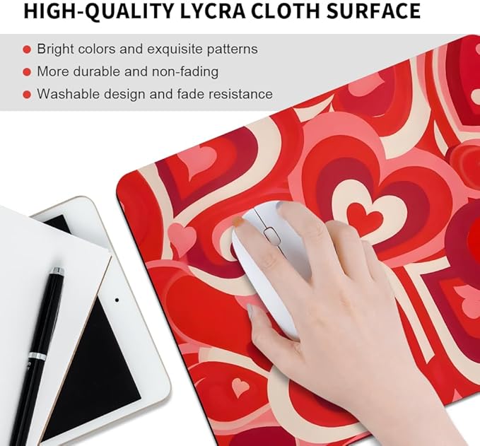Love Song Remix Ombre Hearts Texture Mouse pad, Square Waterproof and Anti Slip Mouse pad for Office laptops