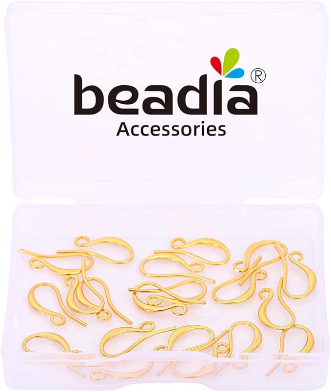 18K Gold Plated Earring Hooks 10x16mm 20pcs for Jewelry Making Findings