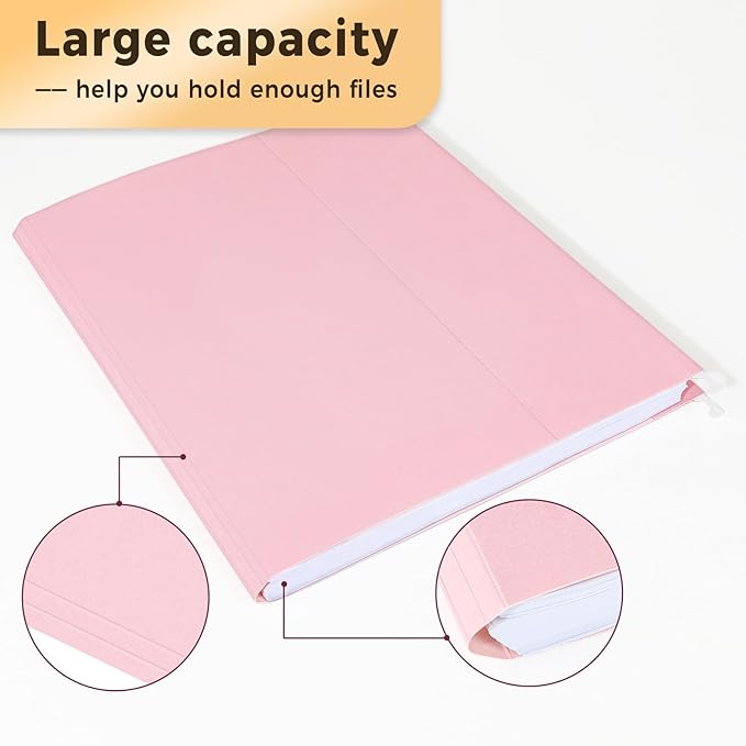SUNEE Hanging File Folders, 50 Pack Letter Size Hanging File Folders with 1/5-cut Tabs, Stay Organized for Your Home and Office Bulk File, Documents and Paper, 10 Pastel Colors