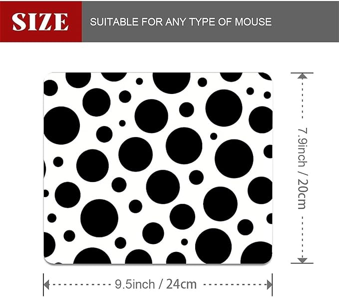 Square Mouse Pad Wave Dot Pattern, Personalized Premium-Textured Custom Mouse Mat Design, Washable Mousepad Cloth, Non-Slip Rubber Base Computer Mouse Pads for Wireless Mouse