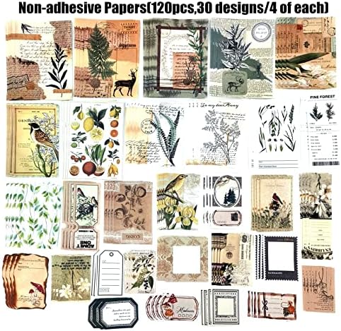 Esweny 260PCS Vintage Journaling Scrapbooking Supplies Scrapbook Sticker Paper Ephemera Pack for Junk Journal Planners Collage Craft Notebooks Album (Plants and Birds) - Image 4