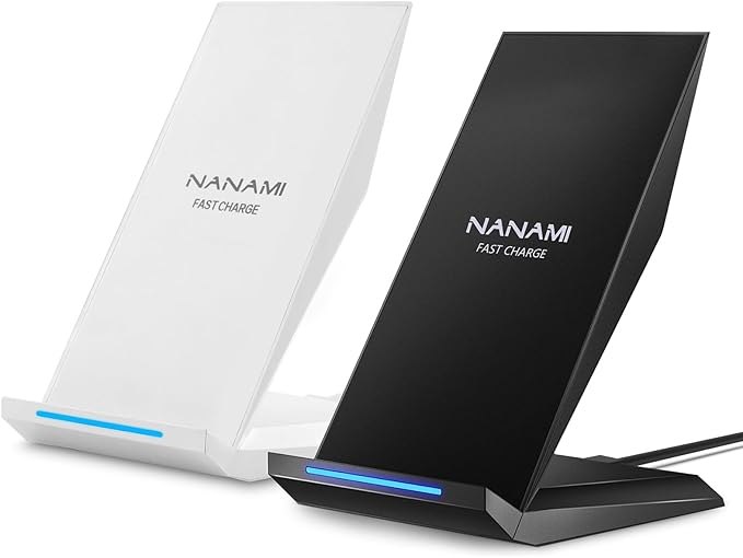 Fast Wireless Charger, [2 Pack] NANAMI Qi Certified Wireless Charging Stand for iPhone 17/17 Air/17 Pro/17 Pro Max/16/15/14/13/12,10W for Samsung Galaxy S25/S25+/S25 Ultra/S24/S23/S22, Pixel 6/5/4XL