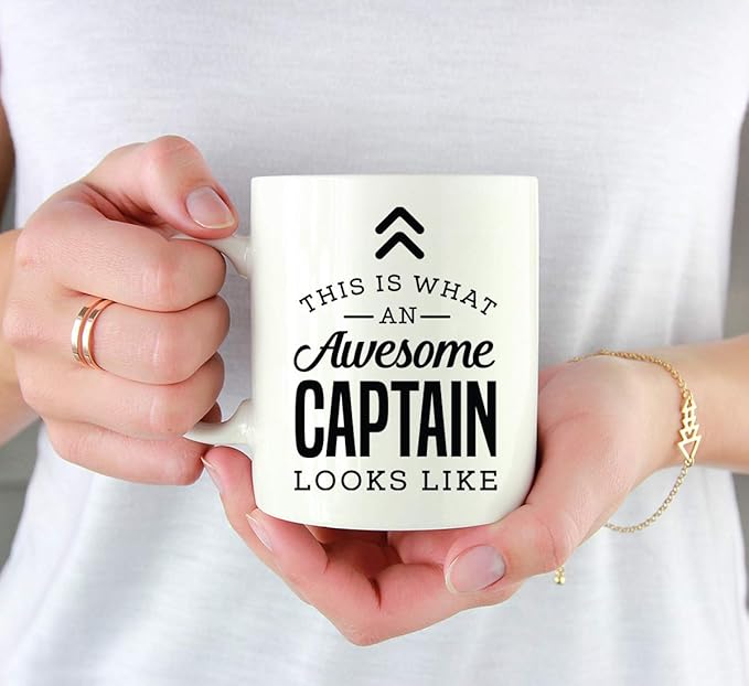 Andaz Press 11oz. Ceramic Coffee Tea Mug Thank You Gift, This is What an Awesome Captain Looks Like, 1-Pack, Birthday Christmas Gift Ideas Coworker Him Her, Includes Gift Box