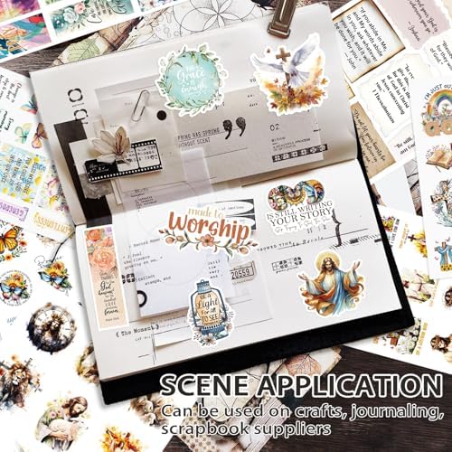 350Pcs Christian Jesus Bible Verse Catholic Stickers Book - Image 2