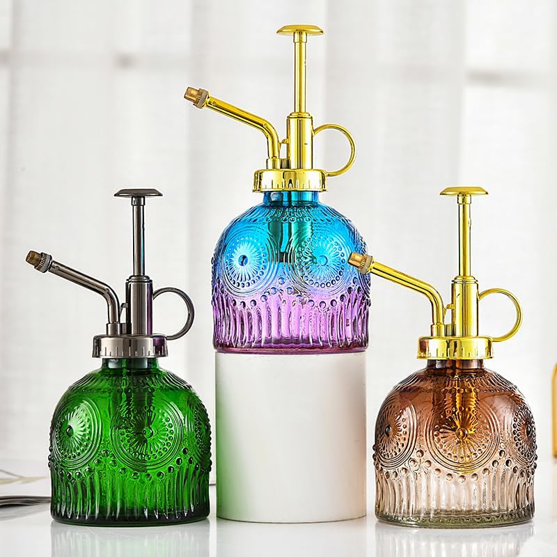 Indoor and Outdoor Potted Plant Sprayer Household Plant Glass Small Watering Can Spray Bottle Plant Sprayer Glass Spray Bottle Decorative Spray Bottle (Purple Gradient Blue) - Image 4