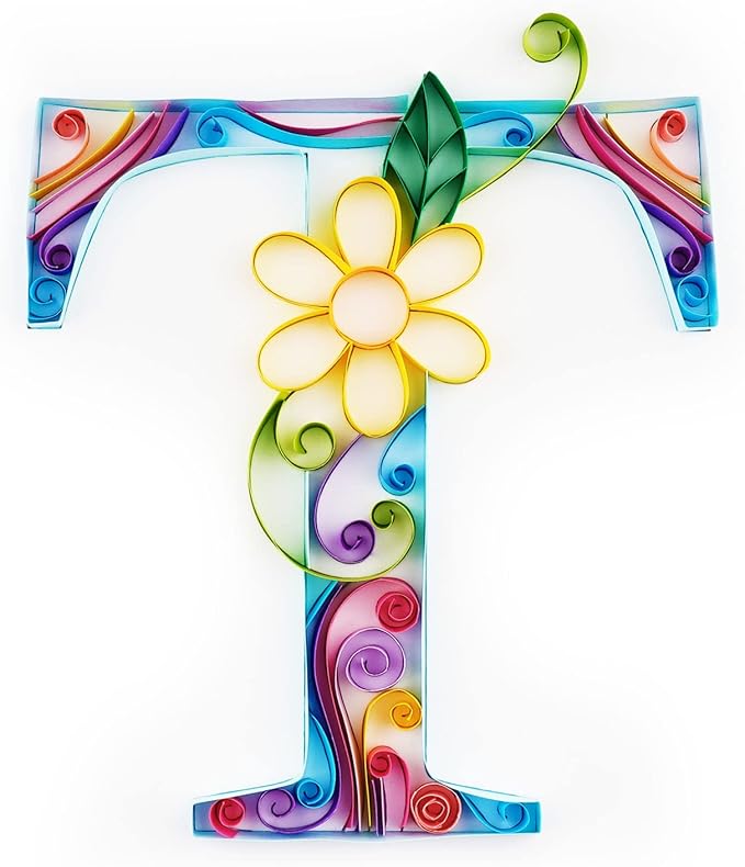 Uniquilling Quilling Paper Quilling Kit for Adults Beginner, 8 * 10-inch Letters, Exquisite DIY Paper Filigree Painting Kits Quilling Tools, Home Room Wall Art Decor Best Gifts(Basic)