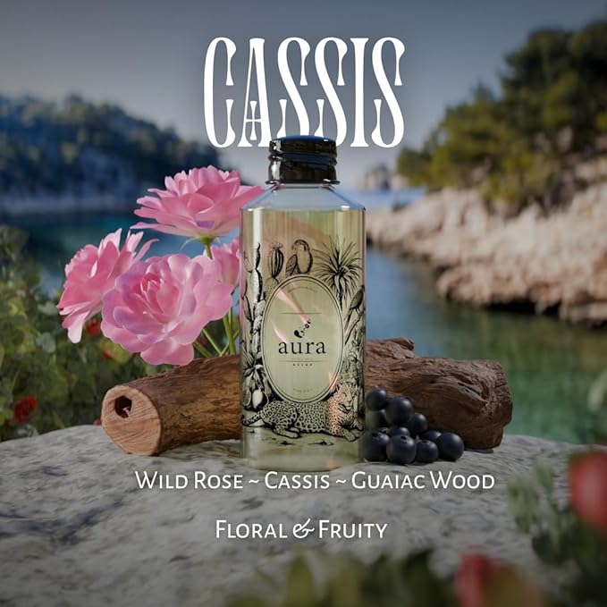 A U R A - Cassis Fragrance Oil for Scent Diffuser - Inspired by Dipty.que-L’Ombre Dans L’eau (8 fl oz, 240 ml) Pure Essential Oil Blends for Aromatherapy Diffuser & Hotel Collection Oil Diffuser