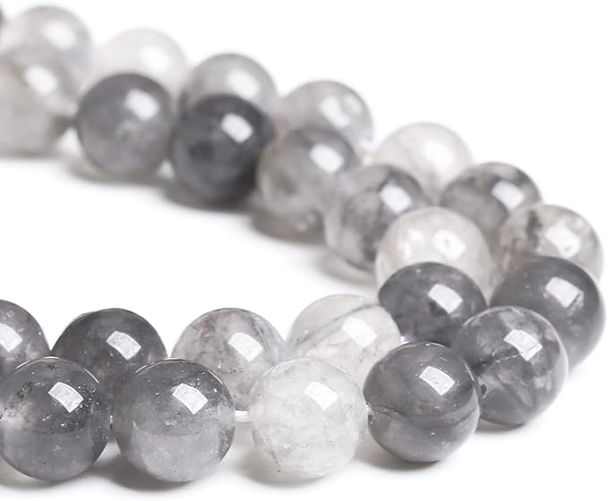 10MM 36PCS Natural Stone Cloudy Quartz Crystal Beads for Jewelry Making DIY Bracelet 1 Strand