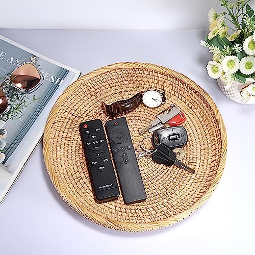 Hipiwe Rattan Key Basket Bowl for Entryway Table, 11.8" Large Wicker Tray - Image 2
