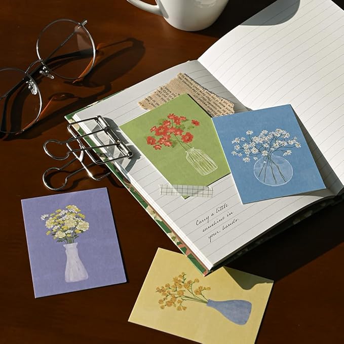 Monolike Day by Day Card, 106 Olivia's Flowers Series.1 - Mix 48 Mini Single cards, 24 envelopes Package