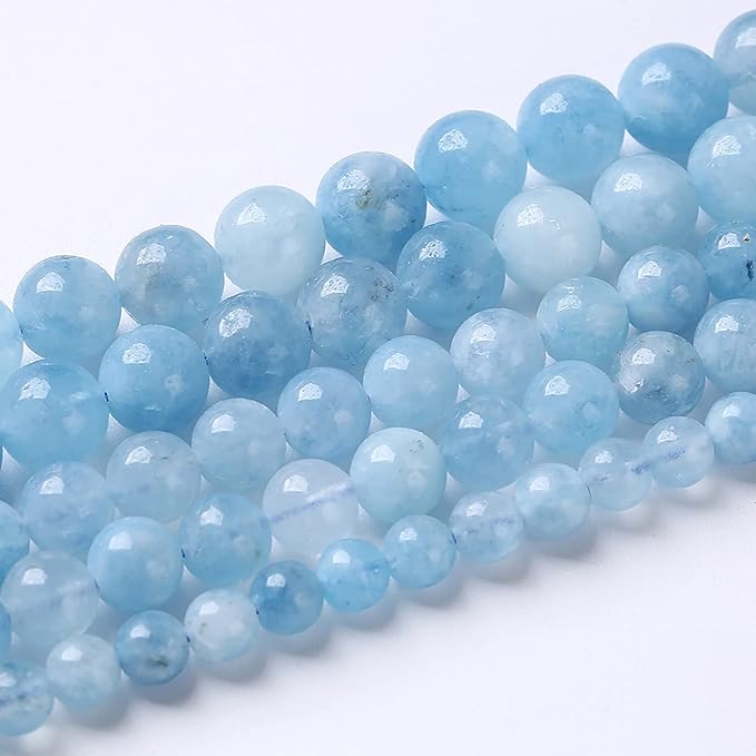 45PCS 8mm Natural Aquamarine Jade Beads Round Loose Spacer Stone Beads for Jewelry Making for Jewelry Making DIY Bracelet Necklace 15 Inch,Energy Stone Healing Power (8mm, Aquamarine Jade)