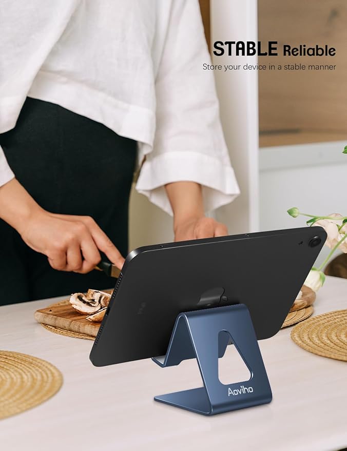 Desk Cell Phone Stand Phone Holder - Aluminum Phone Cradle Dock for iPhone 13 12 pro 11 X Xs max 8 7 6 6s Plus SE 5 5s SE Samsung, All Smart Phones (Navy Blue)
