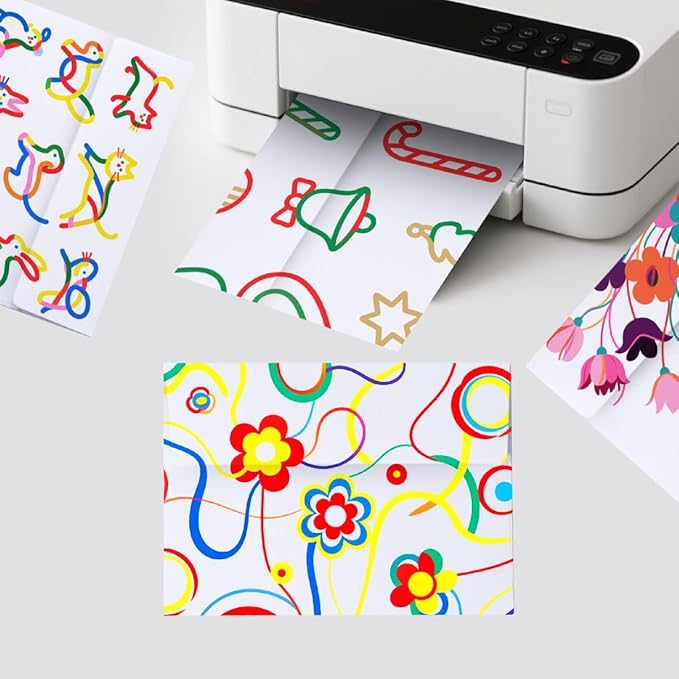 Keketer A7 White Printable 5x7 Envelopes 50 Pack Self - Seal, for 5x7 Cards, Weddings, Invitations, Baby Shower 5.25 x 7.25 Inches