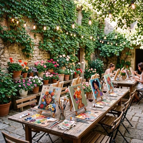 Amazingspark 16 Pcs Pre Drawn Canvas to Paint for Adults Flower Women - Image 2