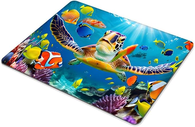 Square Mouse Pad Sea Turtle,Gaming Mouse Pads for Desk,Soft Computer Waterproof Non-Slip Mouse Mat