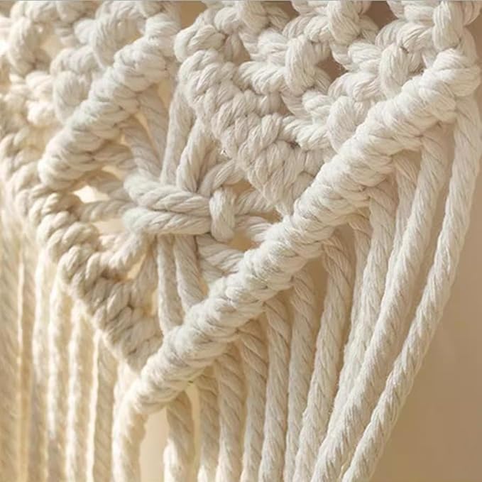 Avoik Macrame Woven Wall Hanging, 2PCS Boho Home Decor Chic Wall Art Plant Hanging Decoration Handmade Woven Bohemian Tapestry for Bedroom Living Room Farmhouse Apartment Dorm (Style A)