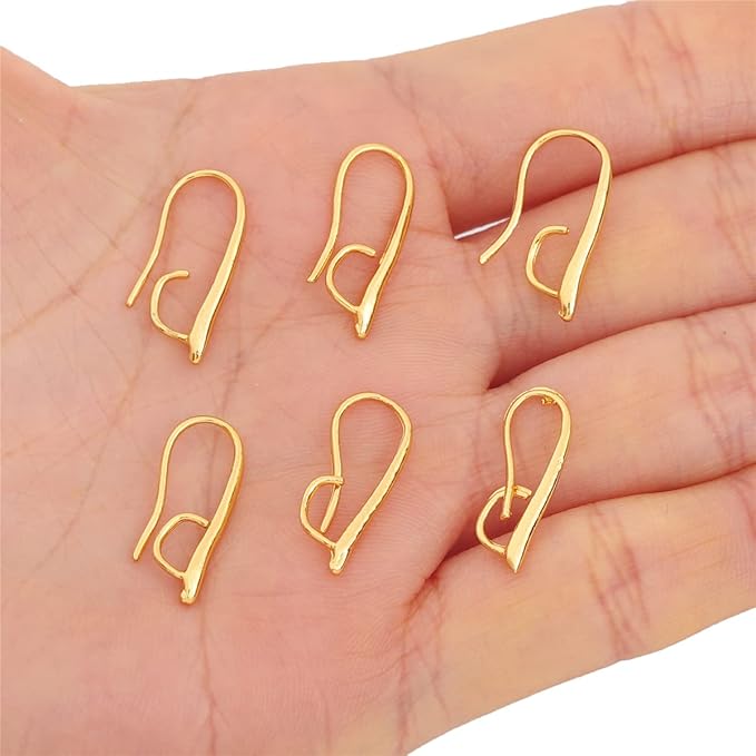 18K Gold Plated Earring Hooks 9x20mm 20pcs for Jewelry Making Findings
