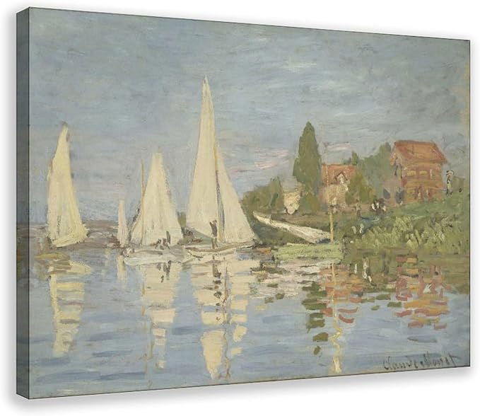 40+ Monet Famous Print Posters Regattas at Argenteuil by Claude Monet Impressionism Poster Print for Room Aesthetics Canvas Wall Art Print Frame 12×18inch(30×45cm)