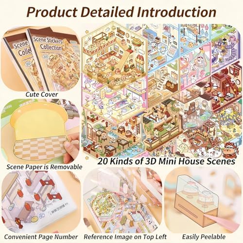 3D Sticker Scene Book – 20 Sets DIY Scene Collection - Image 3