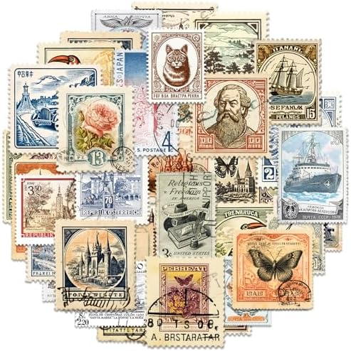 Vintage Scrapbook Stickers Set, Retro Stickers for Bullet Journal, Antique Looking Sticker for Junk Journal Collage Album (Memory Stamp 100pcs) by PRSTINCOL
